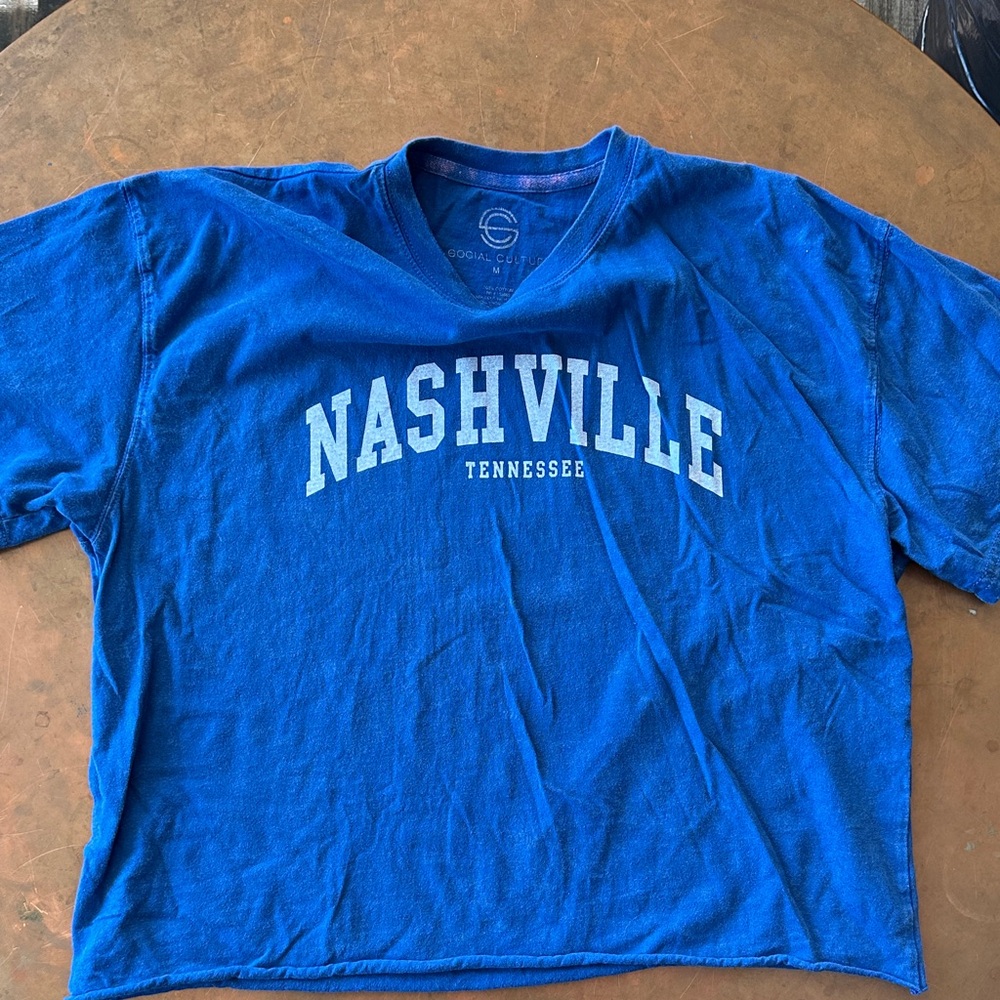 Nashville Tennessee Kids Cropped Blue T-Shirt